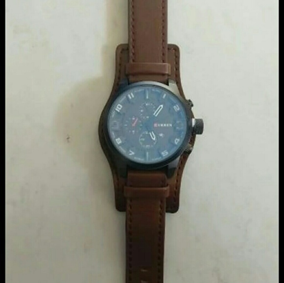 Bronw N Men s Sport Waterproof leather Strap Date - Picture 4 of 4